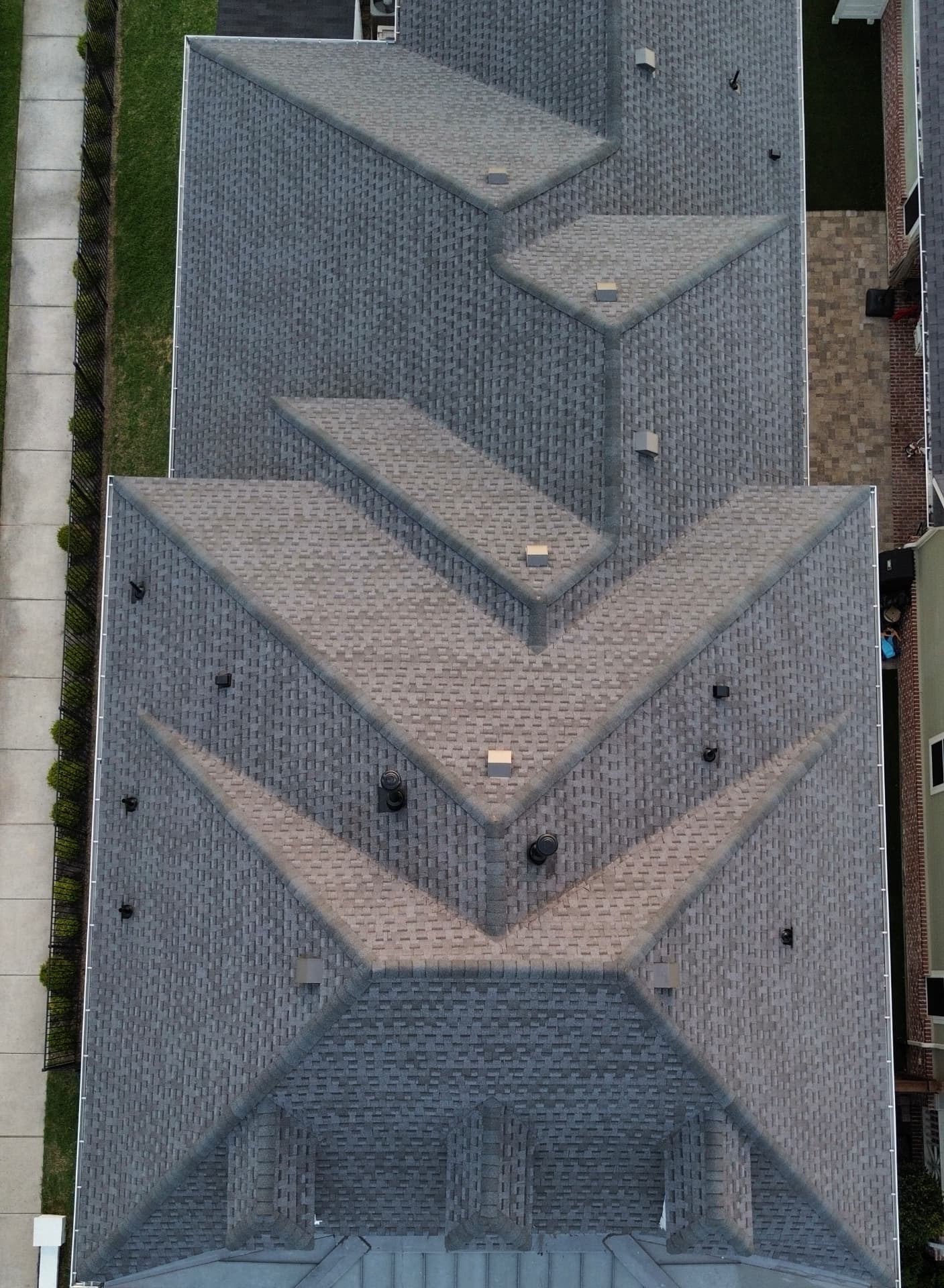 Yearby completed shingle roof, aerial view 3